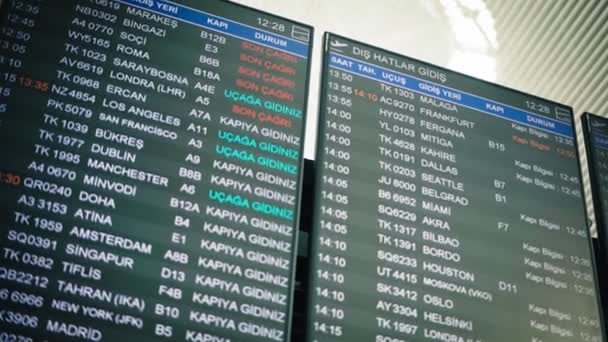 Června 2022 Mezinárodní Istanbulské Letiště Turecko Ruční Redakční Záběry Informační — Stock video