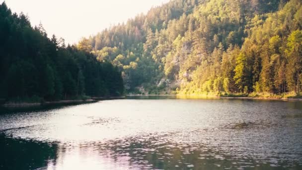 Piękny Widok Jezioro Górskie Regionie Tara Serbii Medytacyjny Spokojny Materiał — Wideo stockowe