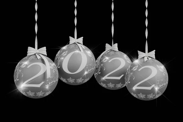 Illustrazione Capodanno 2022 Capodanno 2022 Numeri Con Decorazione Natalizia — Foto Stock