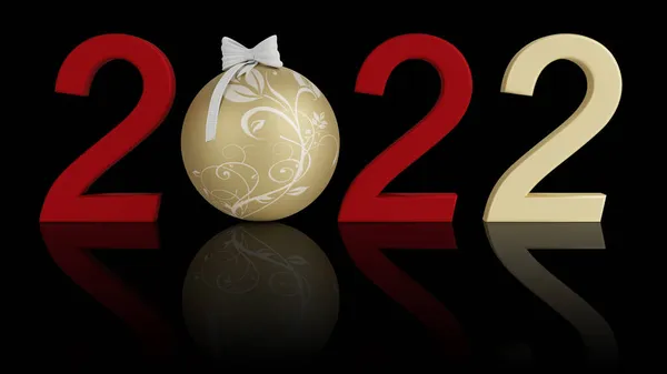 Απεικόνιση Νέο Έτος 2022 Νέο Έτος 2022 Αριθμούς Και Χριστουγεννιάτικη — Φωτογραφία Αρχείου