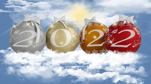 Ilustración Año Nuevo 2022 Año Nuevo 2022 Números Con Decoración — Foto de Stock