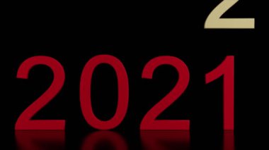 Sinema. 3 boyutlu illüstrasyon. Yeni yıl 2022. 2022 yılının yeni yılı. 2022, 2021 'in yerini aldı.