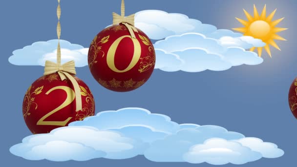 Película Ilustración Año Nuevo 2022 Año Nuevo 2022 Decoración Navidad — Vídeos de Stock