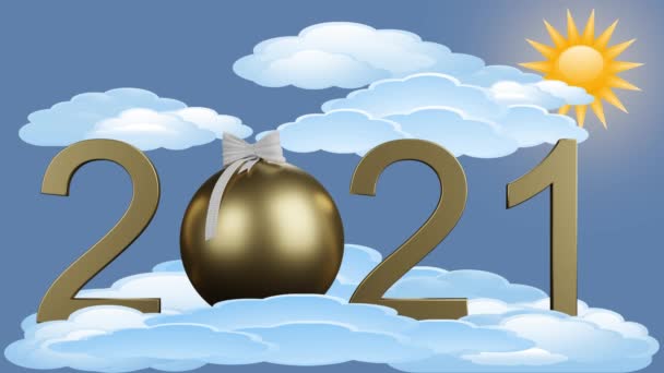 Sinema Boyutlu Illüstrasyon Yeni Yıl 2022 2022 Yılının Yeni Yılı — Stok video