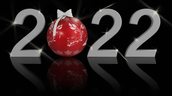 Ilustración Año Nuevo 2022 Año Nuevo 2022 Números Con Decoración —  Fotos de Stock