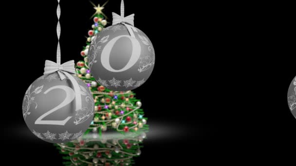 映画だ 3Dイラスト 2022年新年 2022年新年 クリスマスの装飾は 新年を発表 — ストック動画