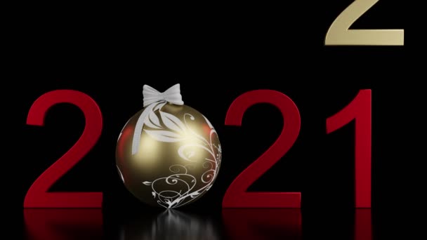 Movie Illustration New Year 2022 New Year 2022 Numbers 2022 — Stock Video