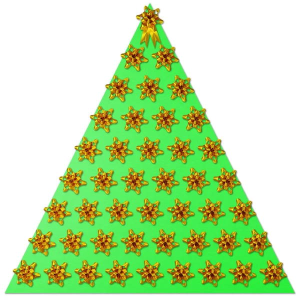 Απεικόνιση Χριστούγεννα Τόξο Διακόσμηση Για Περιτύλιγμα Δώρου Σχήμα Χριστουγεννιάτικου Δέντρου — Φωτογραφία Αρχείου