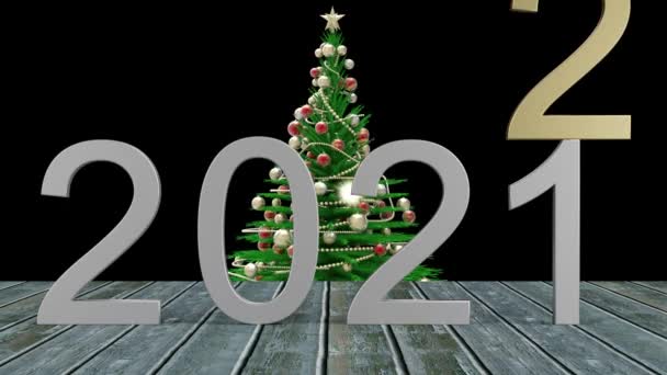 Movie Illustration New Year 2022 New Year 2022 Numbers 2022 — Stock Video