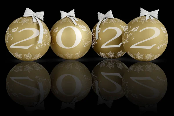 Ilustración Año Nuevo 2022 Año Nuevo 2022 Números Con Decoración —  Fotos de Stock