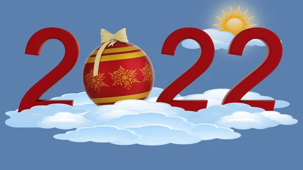 Illustrazione Capodanno 2022 Capodanno 2022 Numero Festeggiare Arrivo Del Nuovo — Foto Stock