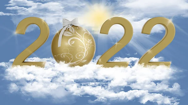 Illustrazione Capodanno 2022 Capodanno 2022 Numero Festeggiare Arrivo Del Nuovo — Foto Stock