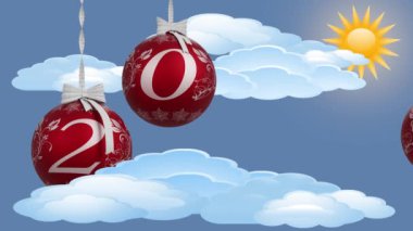 Sinema. Üç boyutlu illüstrasyon. Yeni yıl 2022. Yeni yıl 2022. Yeni yılı ilan eden Noel süslemesi.