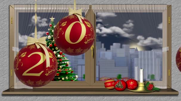 Filme Ilustração Ano Novo 2022 Ano Novo 2022 Decoração Natal — Vídeo de Stock