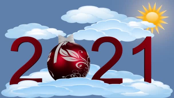 Movie Illustration New Year 2022 New Year 2022 Numbers 2022 — Stock Video