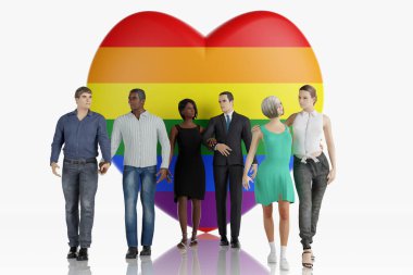 3d illustration. LGBT. Gay pride. On the occasion of Valentine's Day and the Gay pride for the love and rights of the LGBT communit clipart