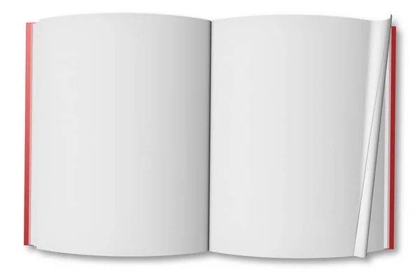 用白色背景上的空白页打开的书 — 图库照片