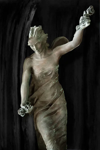 Staglieno Genoa Italy June 2021 Monumental Cemetery Statue Sculpture Portrait — стоковое фото