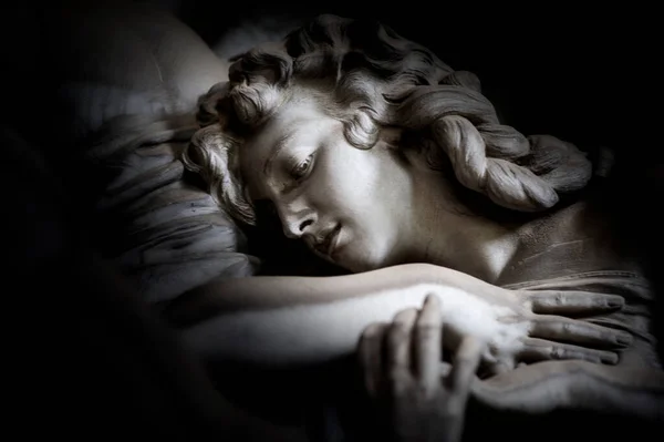 Staglieno Genoa Italy June 2021 Monumental Cemetery Statue Sculpture Portrait — стоковое фото