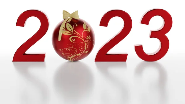 Illustrazione Capodanno 2023 Capodanno 2023 Numeri Con Decorazione Natalizia — Foto Stock