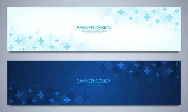 Banner design template. Concept and idea for health care business, medical research, healthcare technology, science — Vector de stock