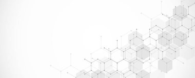 Abstract design element with geometric background and hexagons shape pattern. Vector illustration