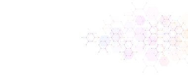 Moleküler yapı ve genetik mühendislik, bilim, yenilik teknolojisi, sağlık ve tıp tasarımı. Vektör illüstrasyonu