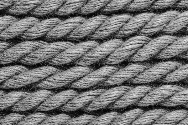 Black White Photography Lots Ropes Strong Wide Light Rough Texture — Stock Photo, Image