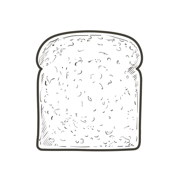 Pan tostado en rodajas vectoriales. Un trozo de pan integral. Panadería, trozo de crouton asado para bocadillo. Imagen de ilustración realista. — Archivo Imágenes Vectoriales