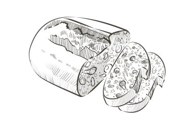 Bir somun ekmek. Çavdar ekmeği ya da tam tahıllı ekmek..