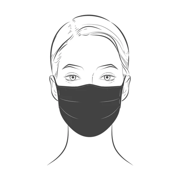 Maska Obličeje N95 Chirurgický Ffp1 Domácí Diy Uhlík Bezpečnostní Dýchání — Stockový vektor