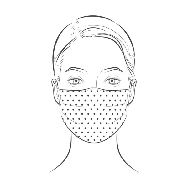 Máscara Facial N95 Quirúrgica Ffp1 Casera Diy Carbono Respiración Seguridad — Vector de stock