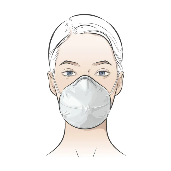 Gesichtsmaske N95 Chirurgische Ffp1 Hausgemacht Diy Kohlenstoff Sicherheitsatmung Mode Tuch — Stockvektor