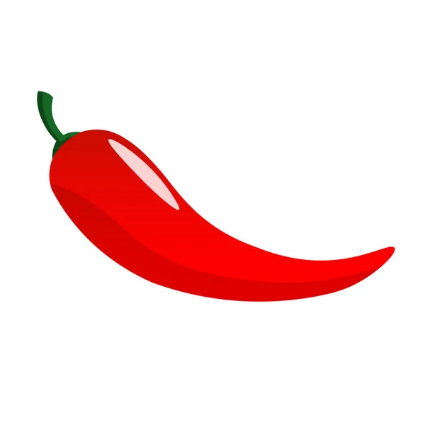 Hot Chili Pepper Vector Illustration Isolated White Background Flat Design — Vector de stock