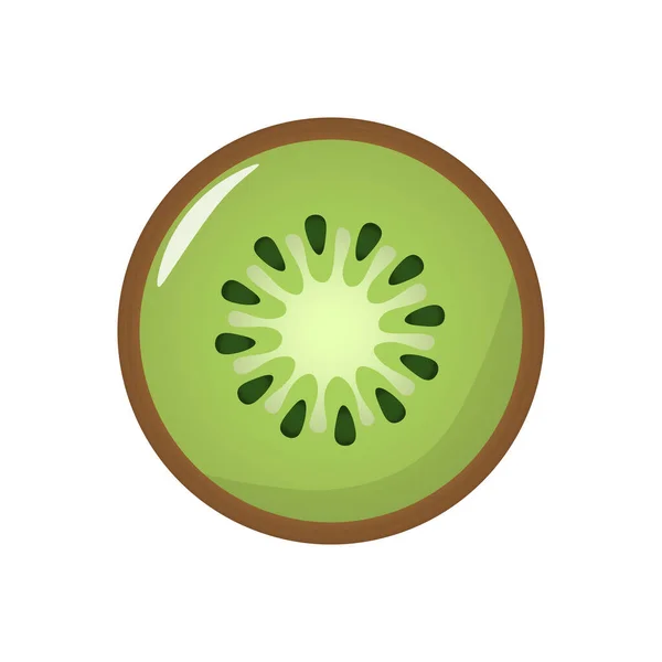 Slice Kiwi Fruit Logo Icon Illustration Design — Vector de stock