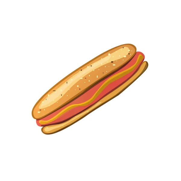 Hotdog Vector Isolated Flat Illustration Fast Food Poster Menus Brochure — Vettoriale Stock