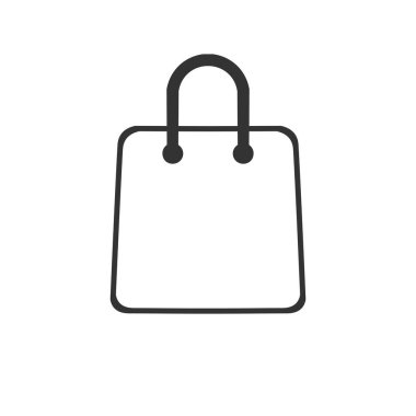Alışveriş poşeti ikonu düz stil. Beyaz izole arkaplanda el çantası işareti vektör çizimi. Paket iş konsepti.