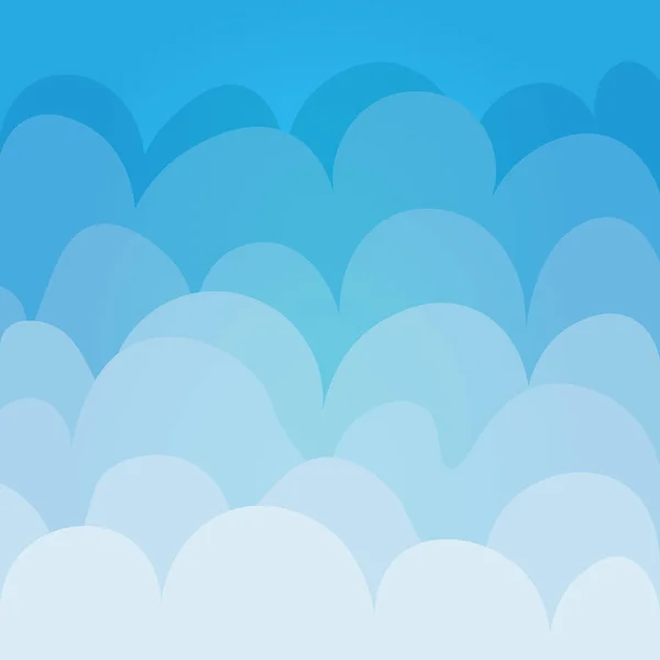 Gökyüzü ve Bulutlar, Güzel Arkaplan. Dairesel tasarım, çizgi film afişi, el ilanları, kartpostallar, web afişleri. Ayrı bir nesne. Vektör illüstrasyonu.