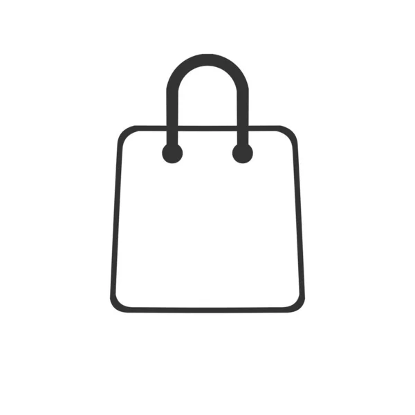 购物袋图标为扁平风格 手袋符号向量卡通画白色孤立的背景 套件业务概念 — 图库矢量图片