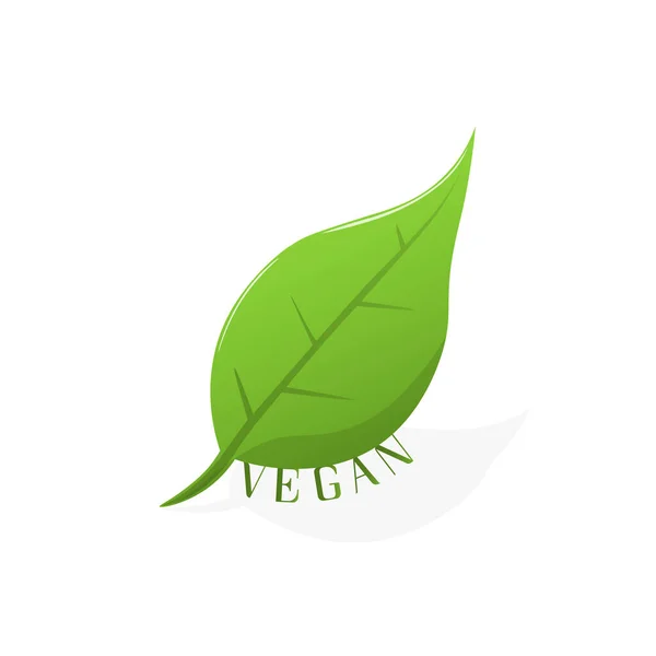 Icône Vectorielle Végétalienne Bio Bio Éco Symbole Vegan Pas Viande — Image vectorielle