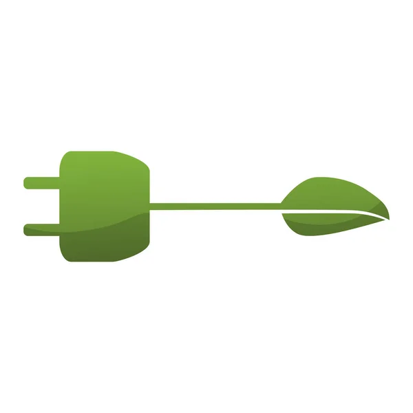 Ecology Green Energy Icon Design Flat Vector Illustration — Vector de stock