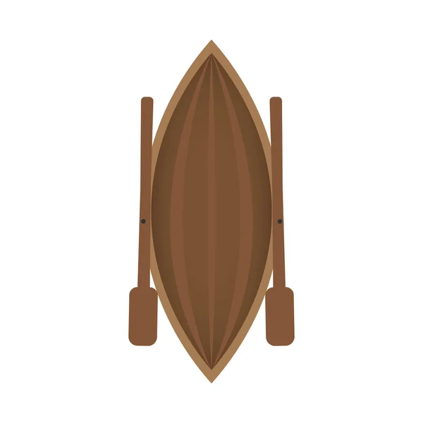 Wood Boat Top View Vector Illustration Isolated White Background — Stockový vektor