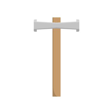 Hammer Düz Simge Logosu Çizgi film Vektörü izole edildi. İşçi Bayramı, Mayıs, Endüstri ve İnşaat Simgesi. Web Tasarımı, Logo, Uygulama ve İşinizi Geliştirmek İçin Uygun.