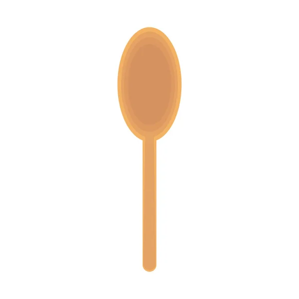 Keukengerei Keukengerei Wood Spoon Vector Cartoon Illustratie Witte Achtergrond — Stockvector