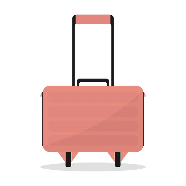 Çizgi film bavulu tekerlekli. Beyaz arka planda izole edin. Vektör düz resimleme
