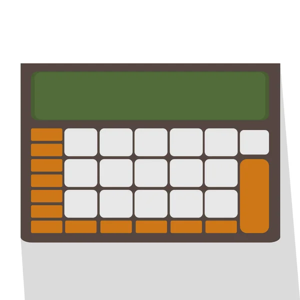 Gerçekçi hesap makinesi simgesi izole edildi. Düz vektör karikatür çizimi