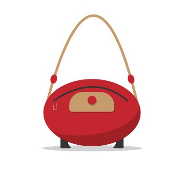 Kadın el çantası. Şık bayan aksesuarları, alışveriş, çanta, çanta ve debriyaj. Moda derisi ve tekstil çantaları düz vektör çizimi.