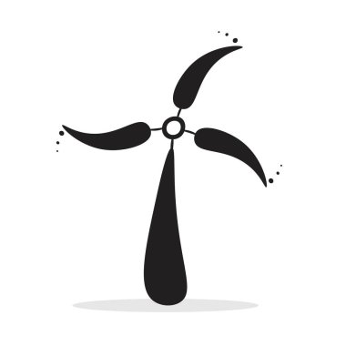 Windmill alternatif rüzgar türbini ve yenilenebilir enerji vektörü ikonu grafik tasarımı, logo, web sitesi, sosyal medya, mobil uygulama, ui illüstrasyon
