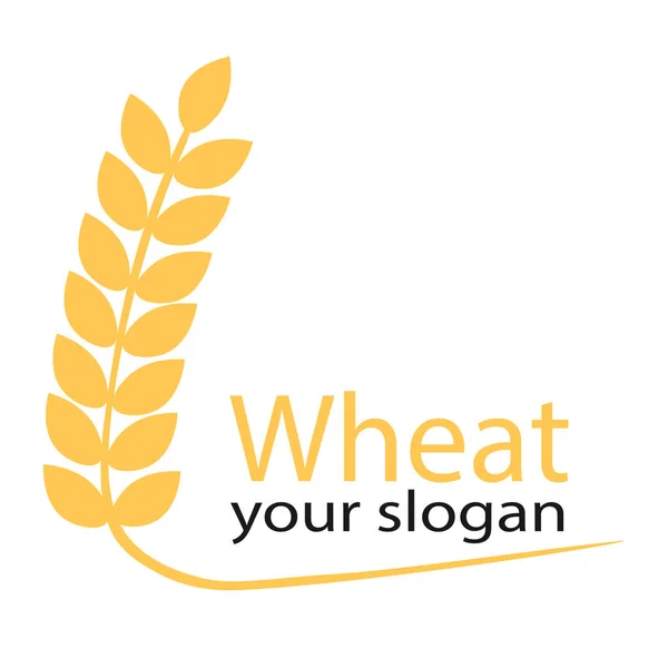 Simple Agriculture Wheat Grain Logo Template Flat Vector Logo Design — Stockvector