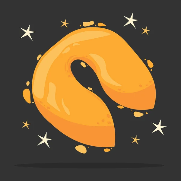 Çin şans kurabiyeleri. Düz Vektör illüstrasyonu. Yemek, tatlı, iyi talih teması. Beyaz arkaplanda izole